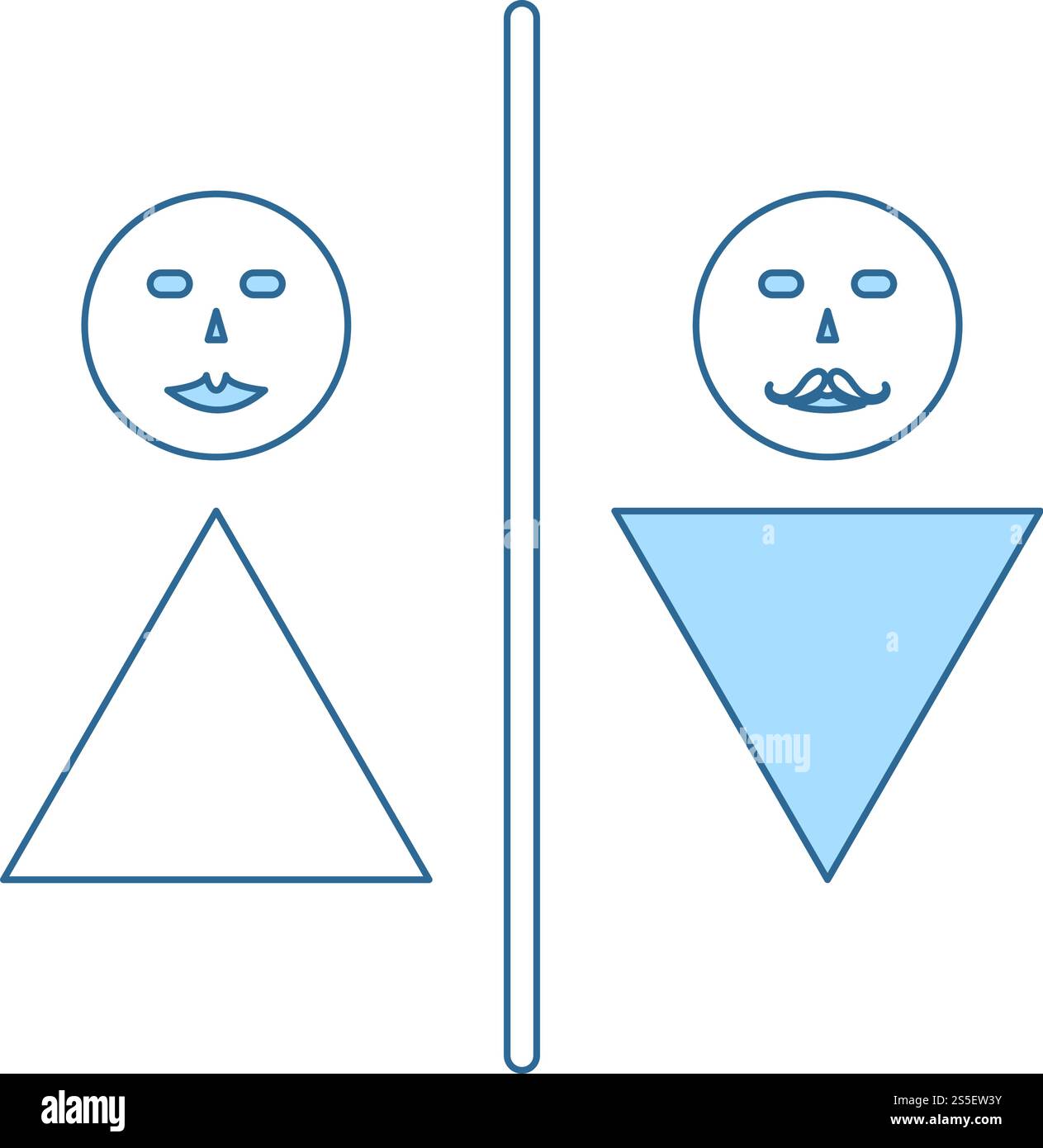 Toilet Icon. Thin Line With Blue Fill Design. Vector Illustration Stock ...