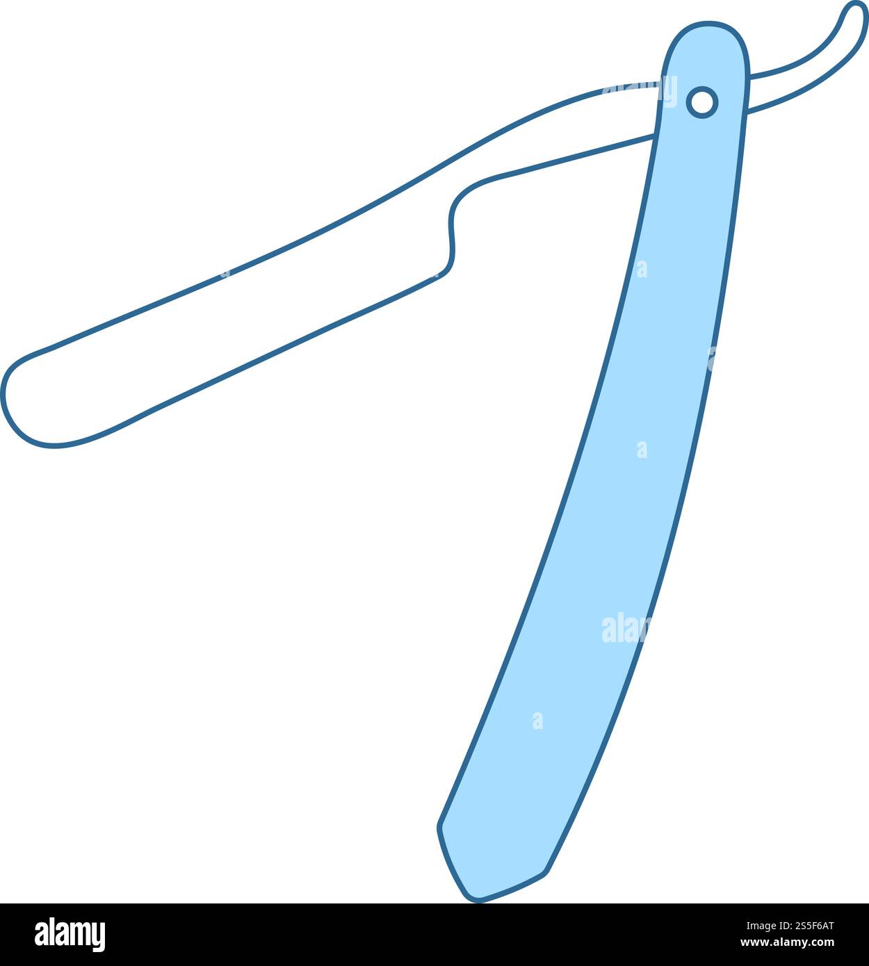 Razor Icon. Thin Line With Blue Fill Design. Vector Illustration Stock ...