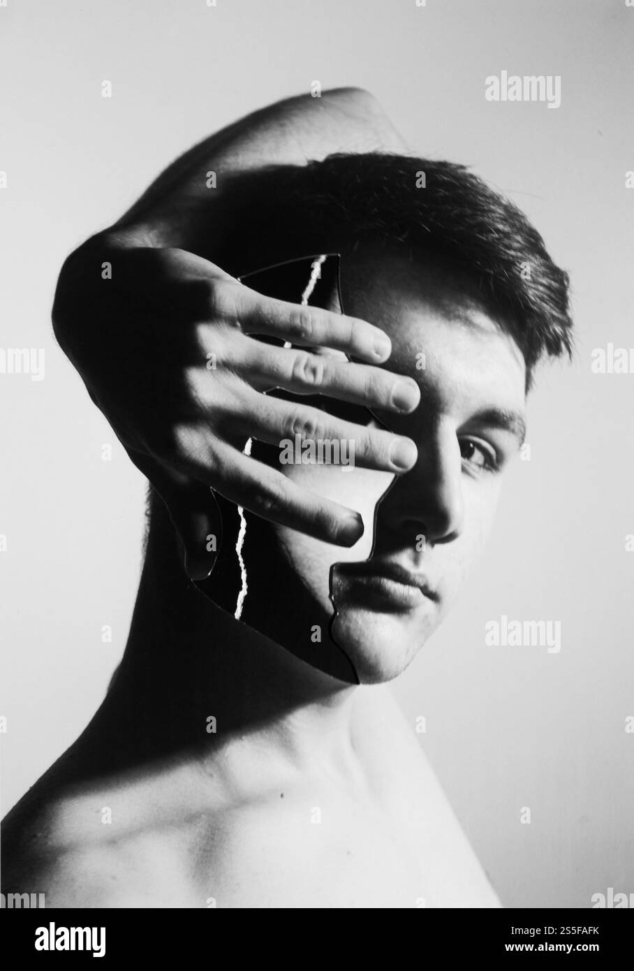 portrait of a man in abstract or surrealistic style Stock Photo