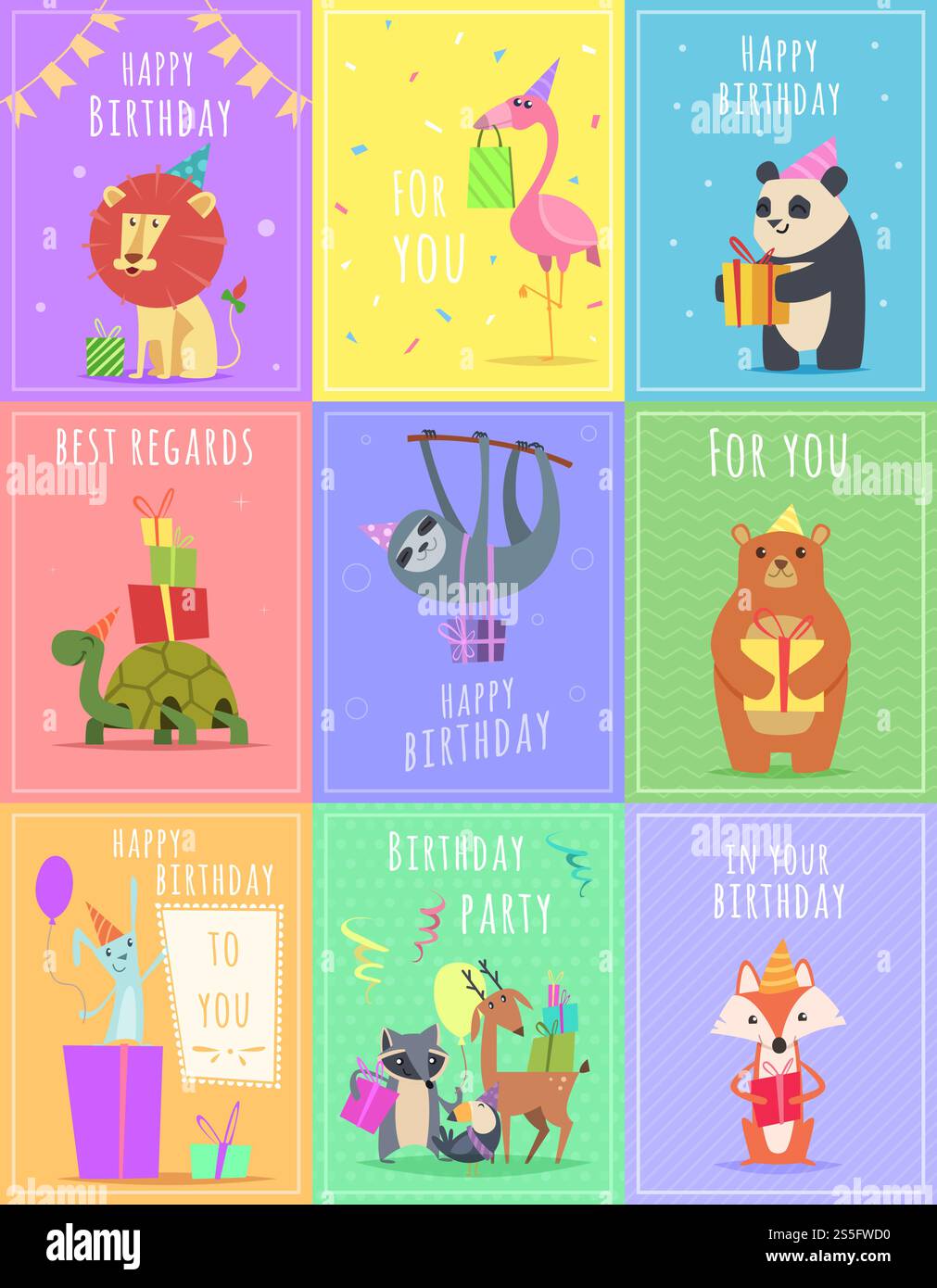 birthday-cards-with-animals-wildlife-zebra-turtle-lion-and-monkey