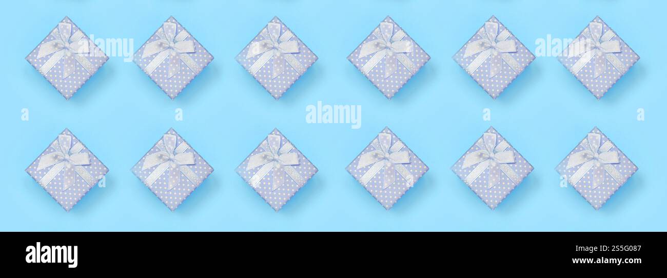 Blue Box Box Pattern A lot of blue gift boxes lies on texture background of fashion pastel ...