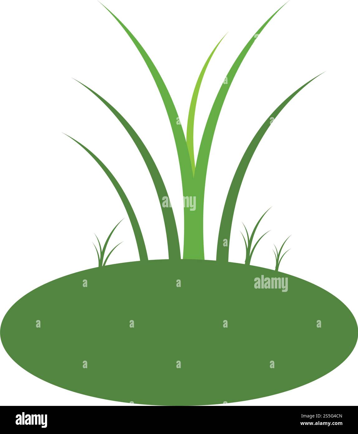 Natural Grass ilustration logo vector design Stock Vector