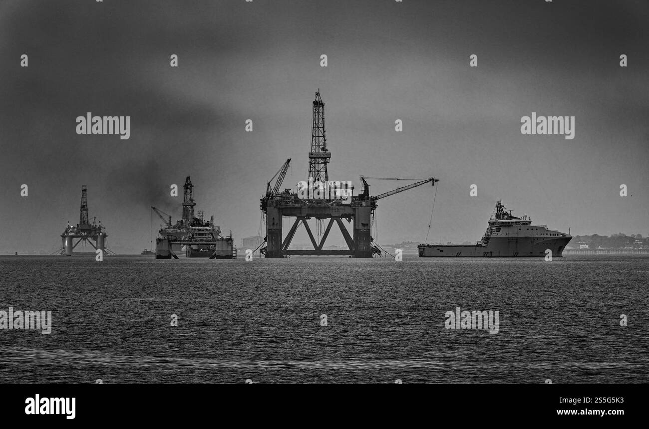 Oil rigs at Cromarty Point, Highlands, Scotland Stock Photo - Alamy
