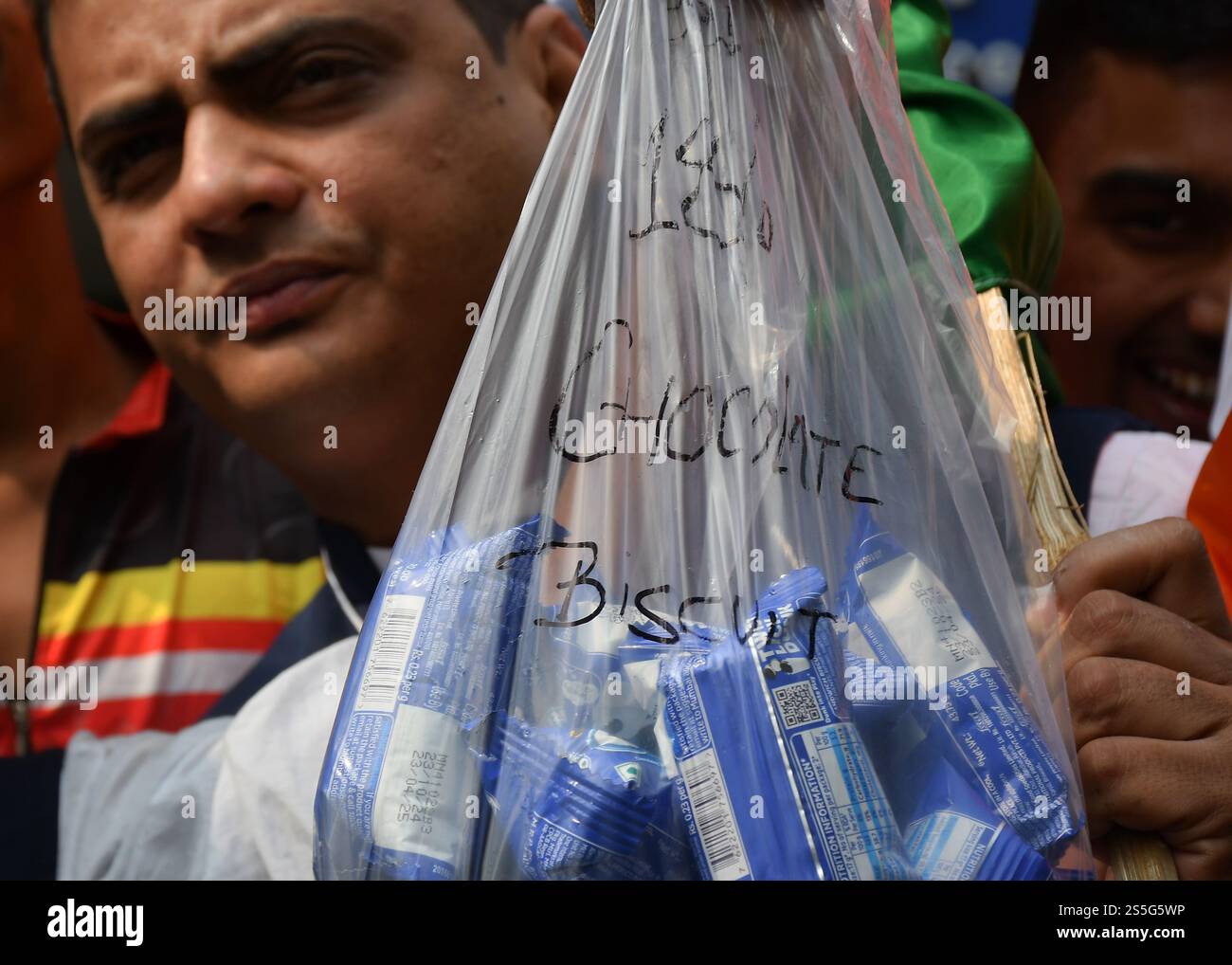 Activists of the Indian National Trade Union Congress (INTUC ...