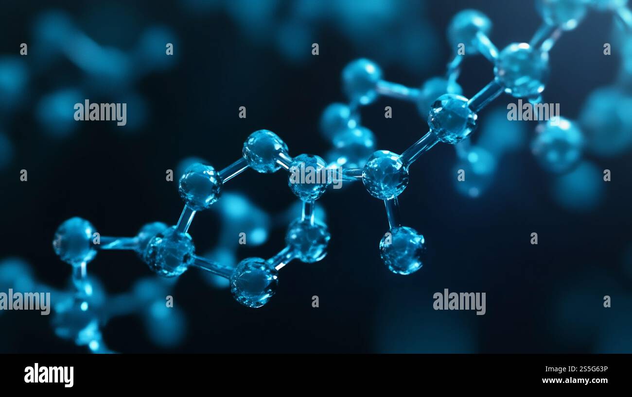 Futuristic Biochemistry Abstract Peptide Complex Structure Surrounded ...