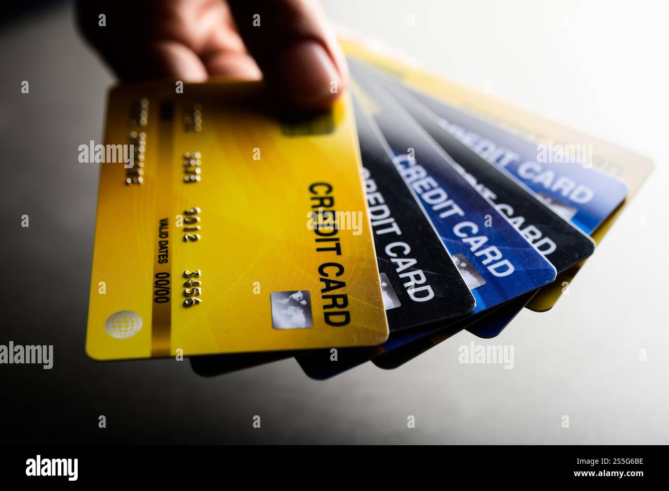 Close-up images of multiple credit card handsets Stock Photo