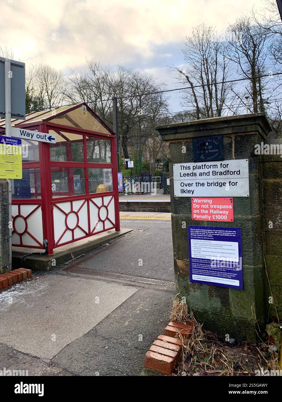 Burley in Wharfedale houses house West Yorkshire place live lived lives town Village Country England British UK stone type homes family families old - Smartphone Captured Stock Image