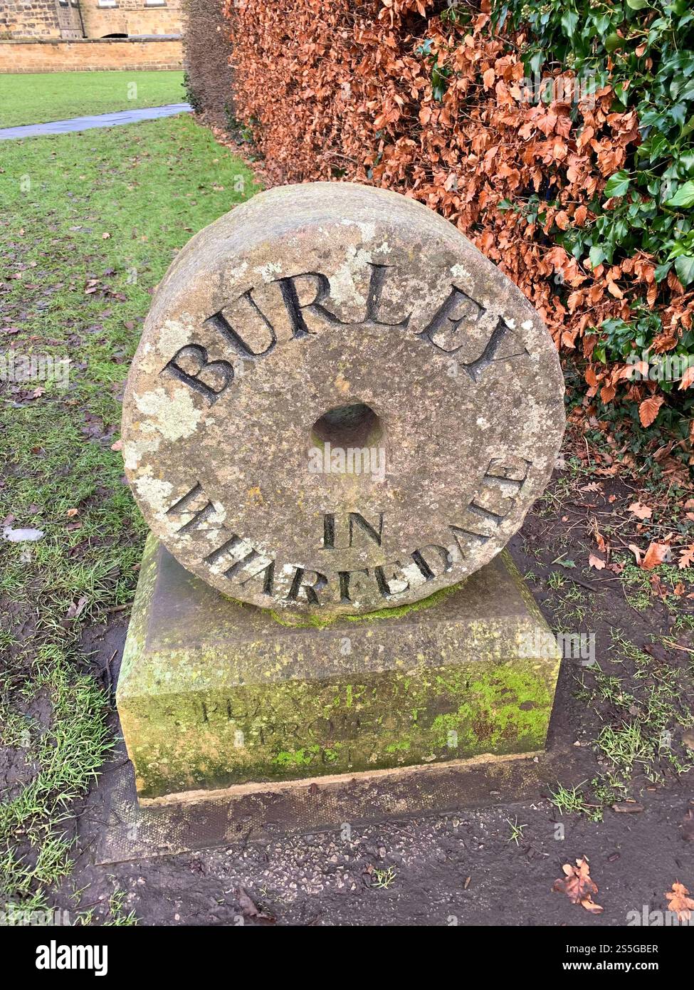 Burley in Wharfedale houses house West Yorkshire place live lived lives town Village Country England British UK stone type homes family families old - Smartphone Captured Stock Image