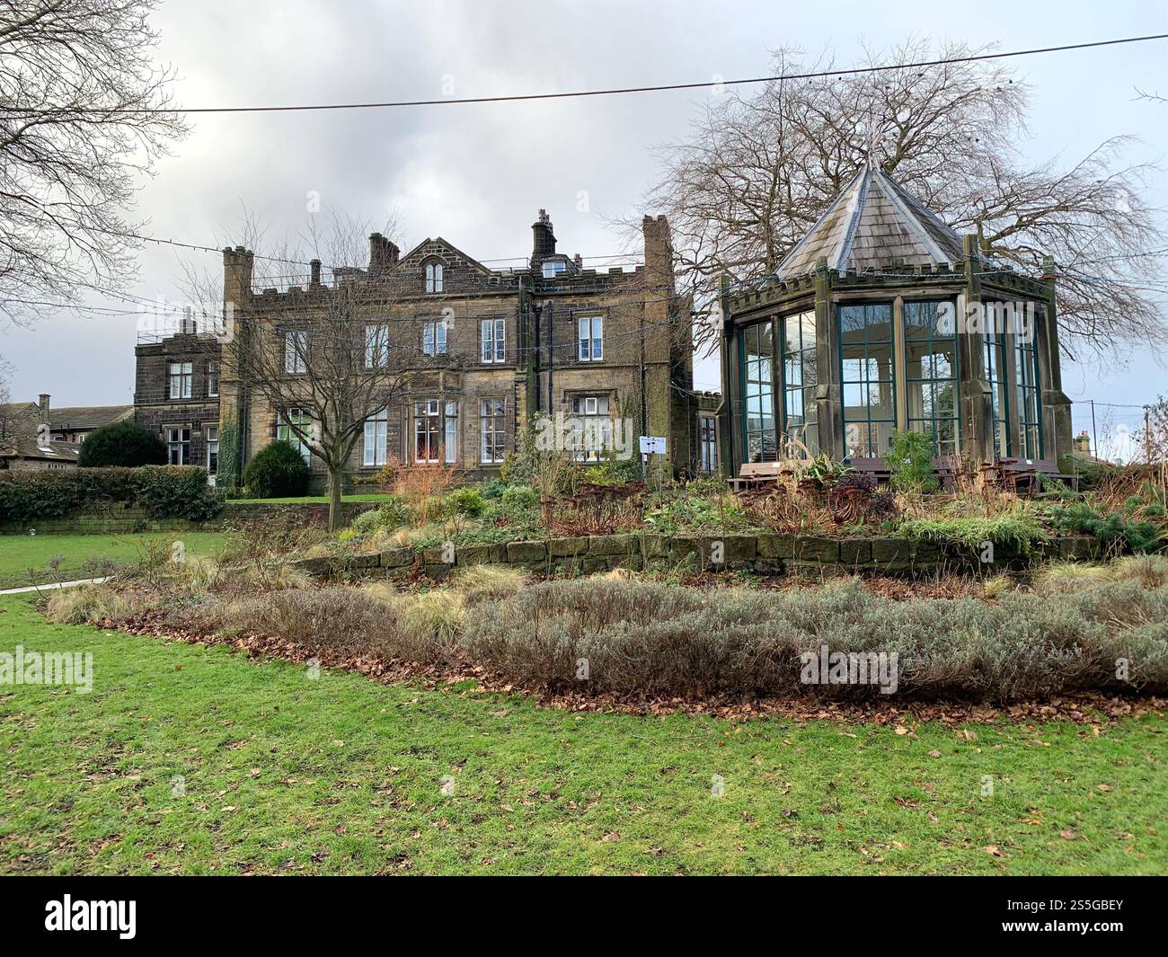 Burley in Wharfedale houses house West Yorkshire place live lived lives town Village Country England British UK stone type homes family families old - Smartphone Captured Stock Image