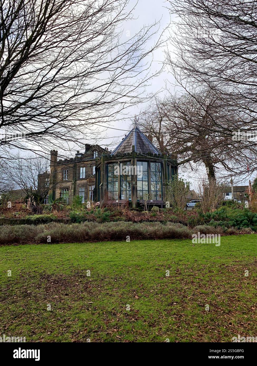 Burley in Wharfedale houses house West Yorkshire place live lived lives town Village Country England British UK stone type homes family families old - Smartphone Captured Stock Image