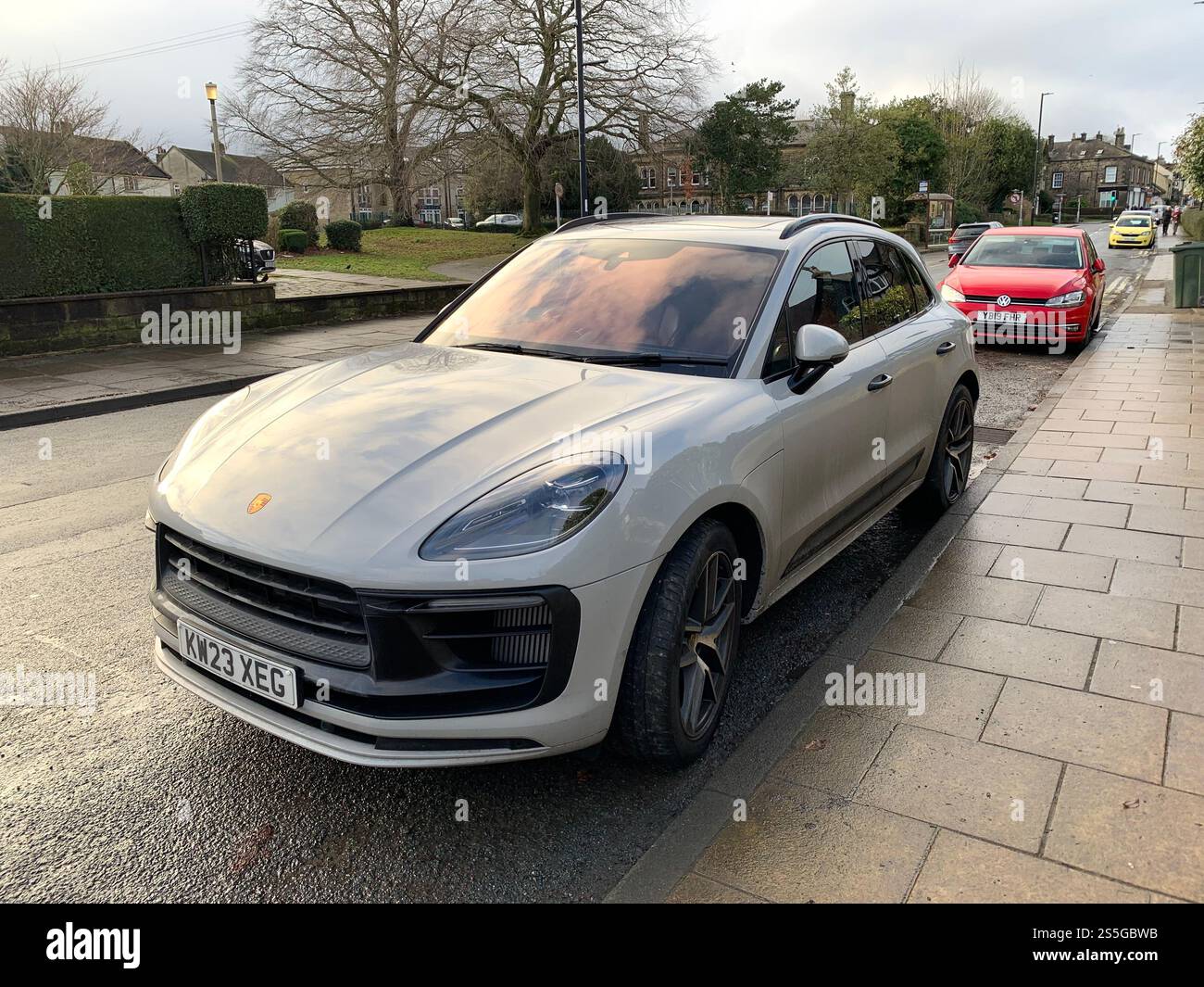 Burley in Wharfedale houses house West Yorkshire place live lived lives town Village Country England British UK stone type homes family families old - Smartphone Captured Stock Image