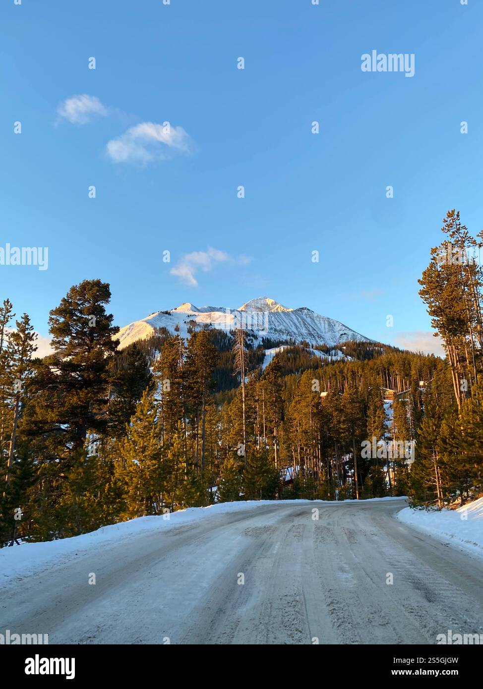 Mountain scene during the winter - Smartphone Captured Stock Image