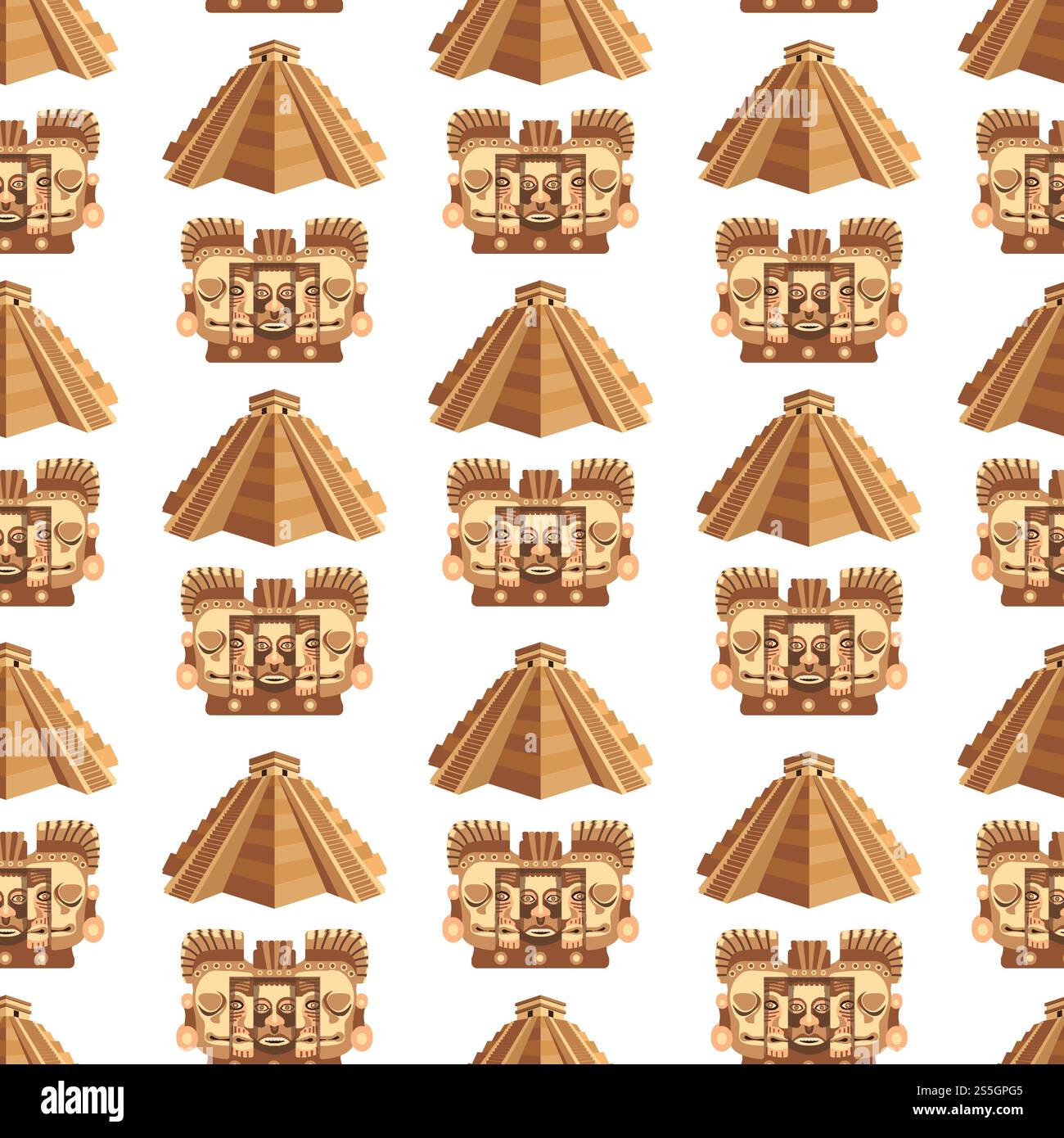 Maya traditional attributes and ancient priceless relics seamless ...