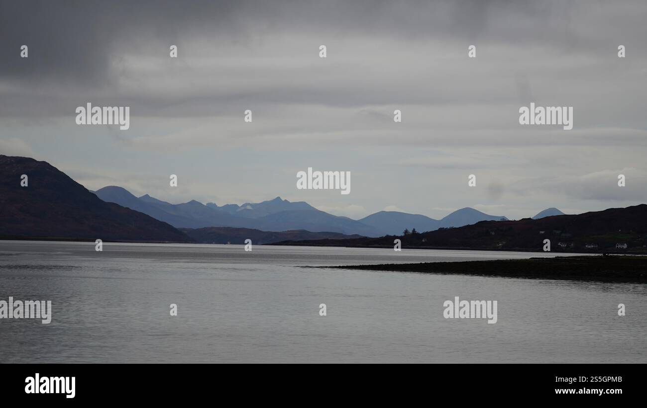 A breathtaking roadside view of the Scottish Highlands. Stock Photo