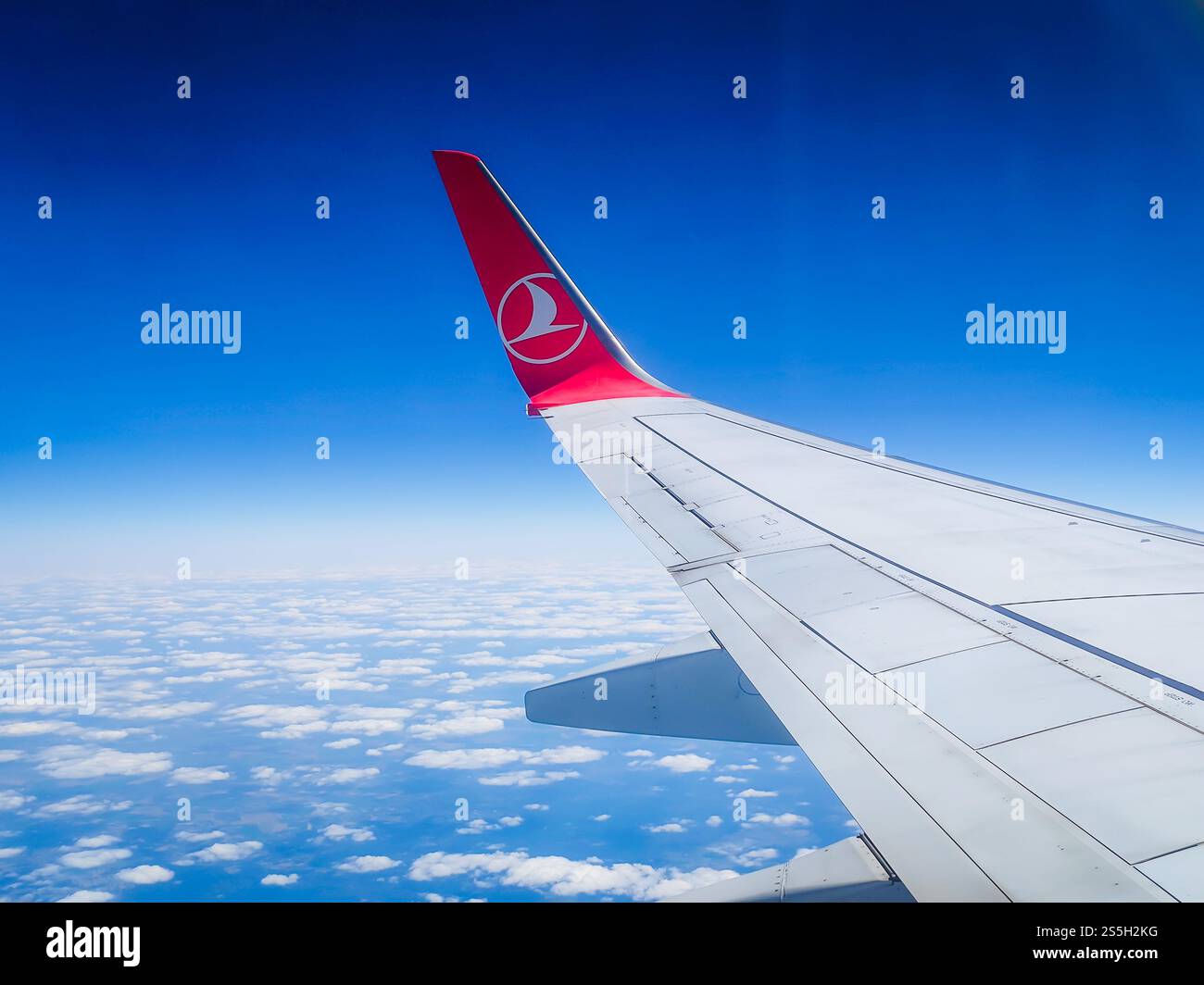 Istanbul, Turkey - 01 14 2025. The view from the Turkish airlines ...
