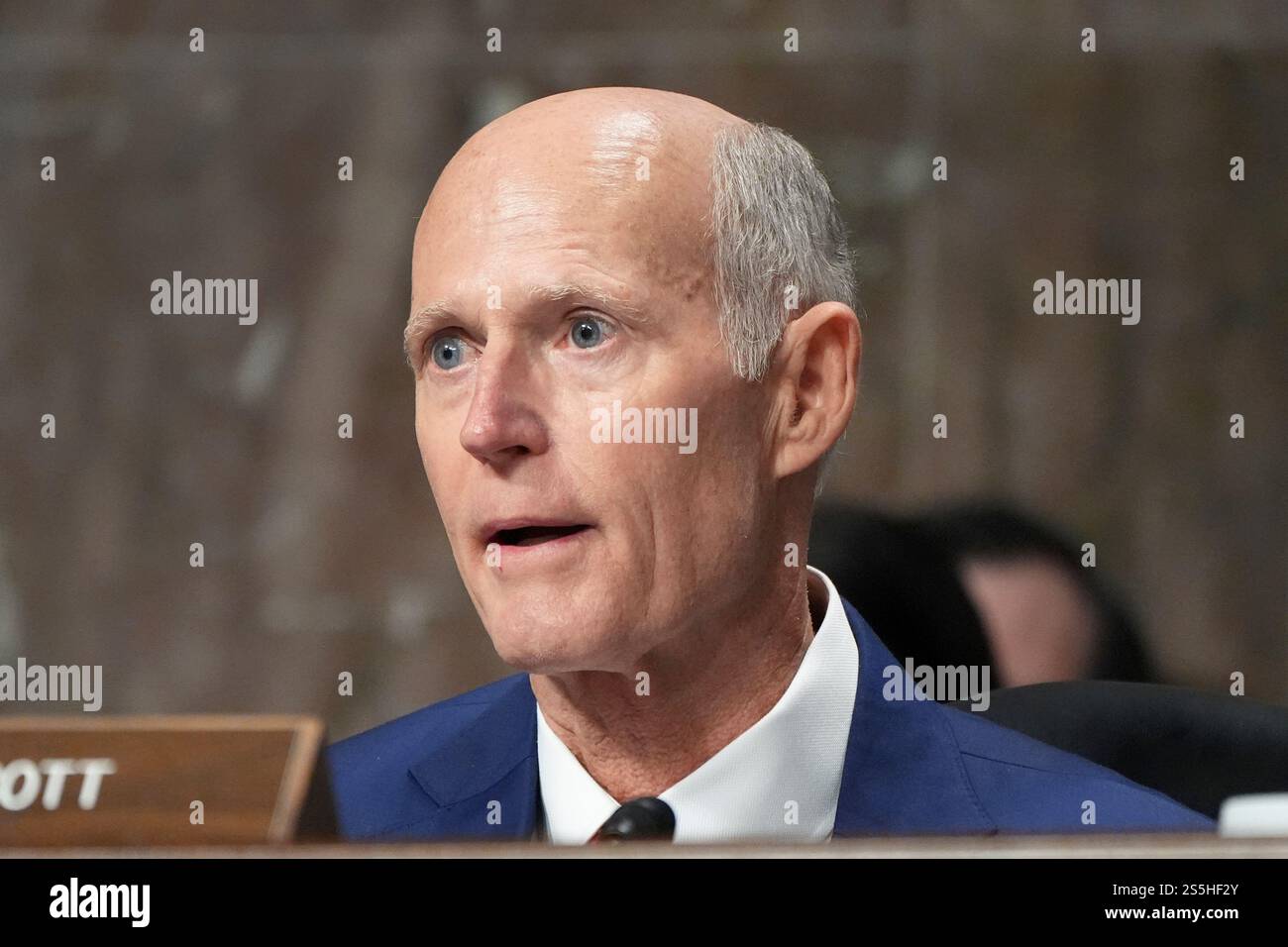 Sen. Rick Scott, R-Fla. speaks at the Senate Armed Services Committee ...