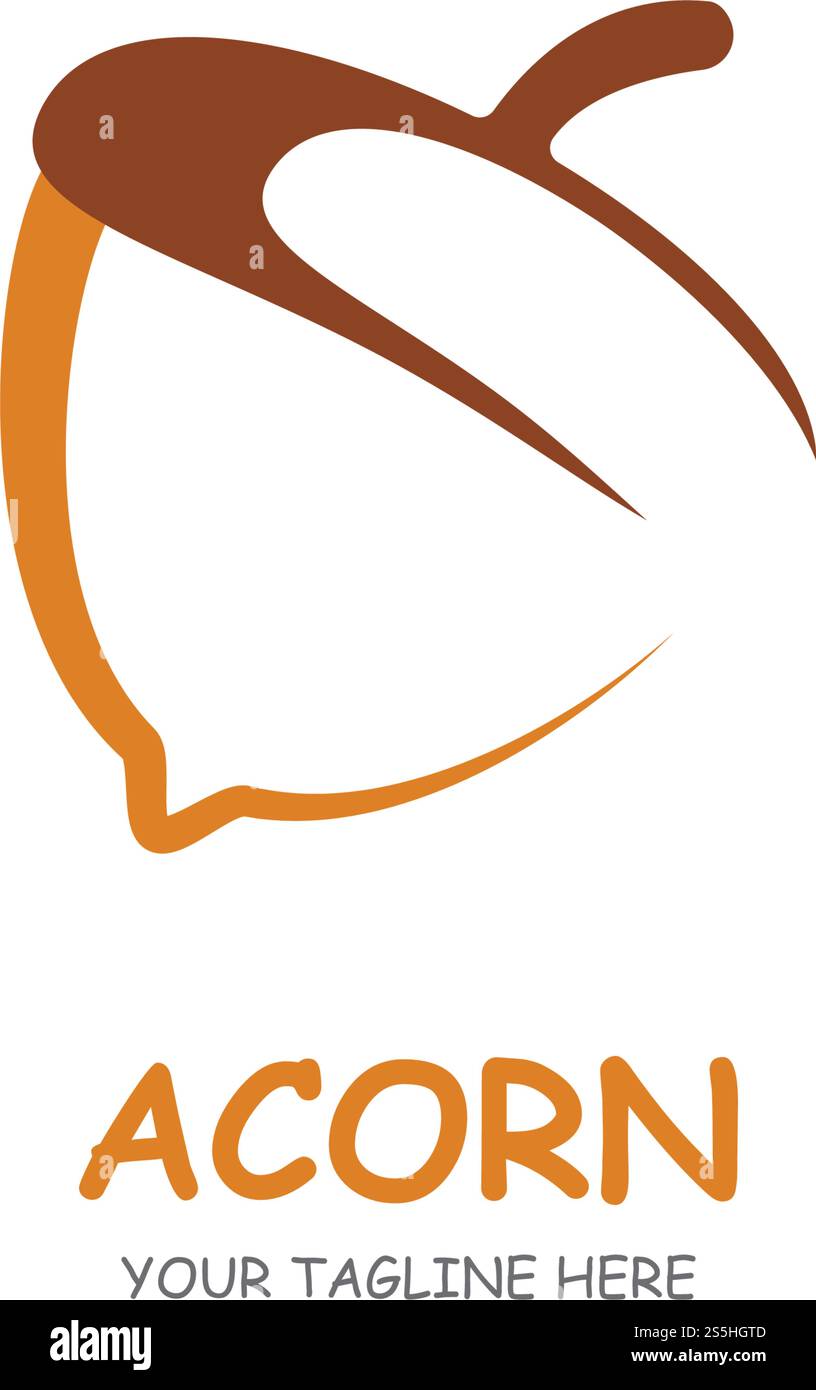 Acorn logo ilustration vector template Stock Vector