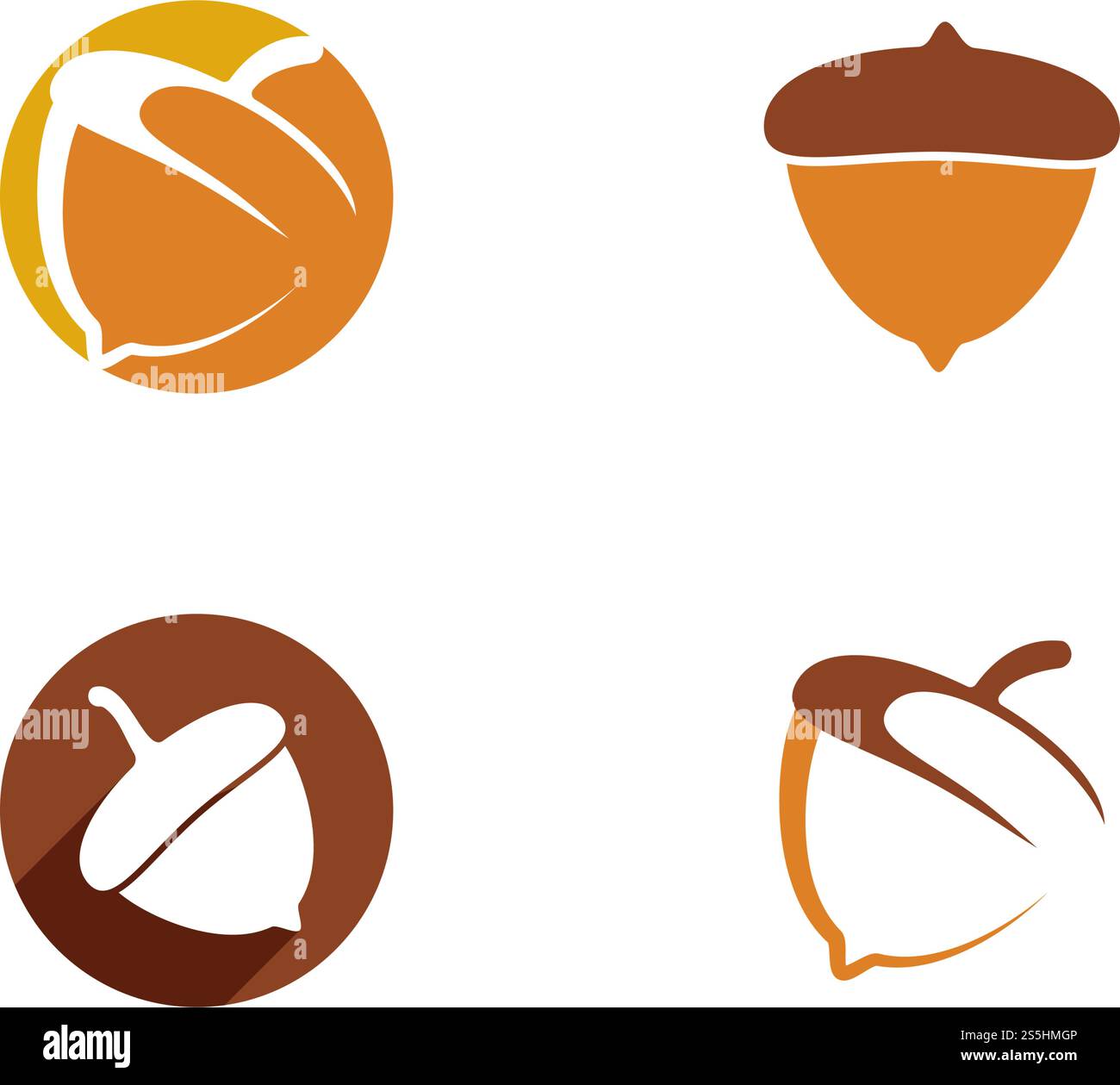 Acorn logo ilustration vector template Stock Vector