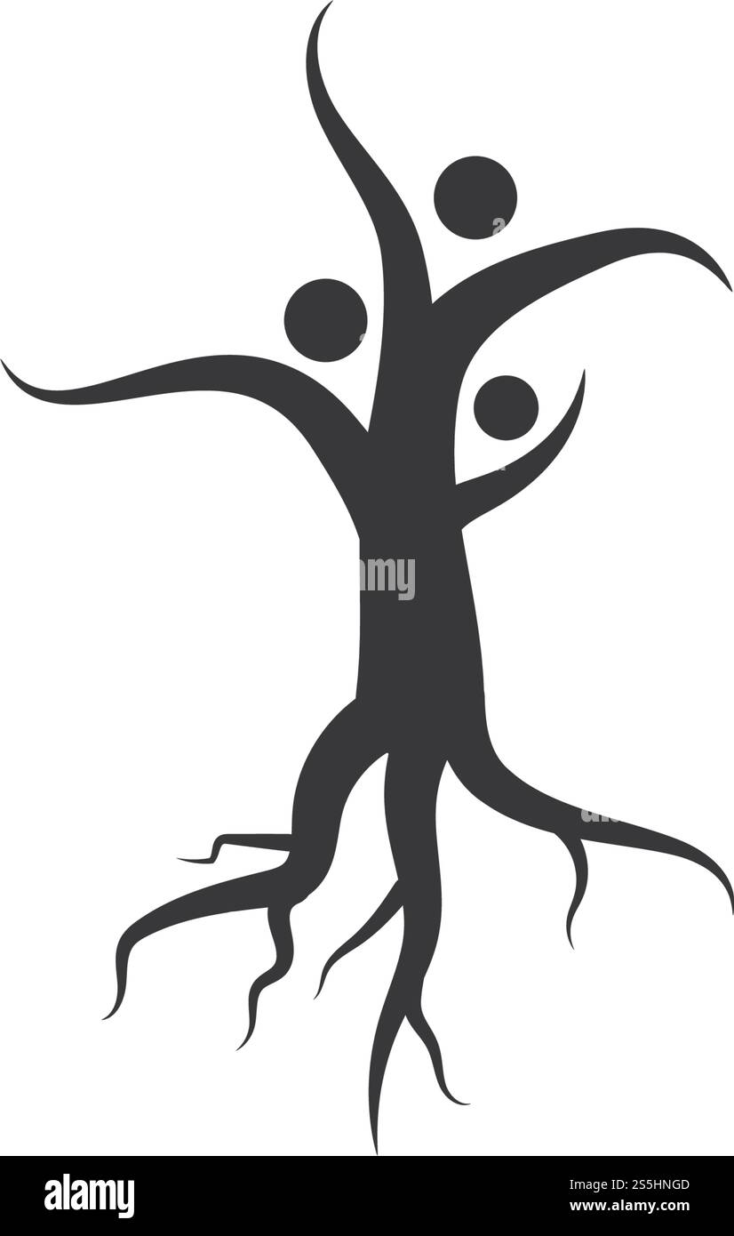 family tree ilustration logo template vector illustration Stock Vector ...