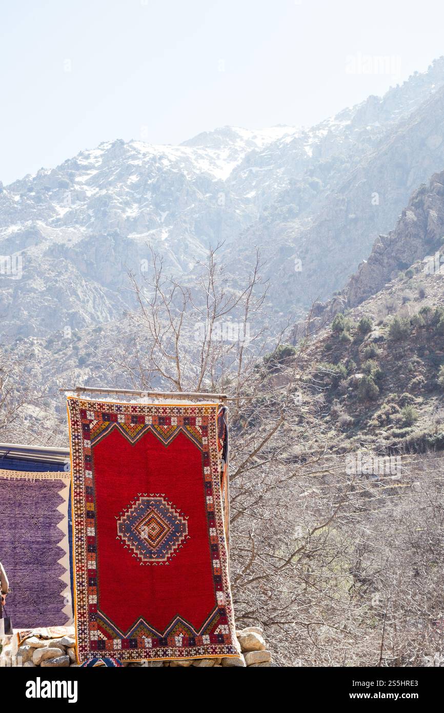 Atlas Mountains Rug Persian rugs in the High Atlas mountains of the Ourika Valley hills in ...