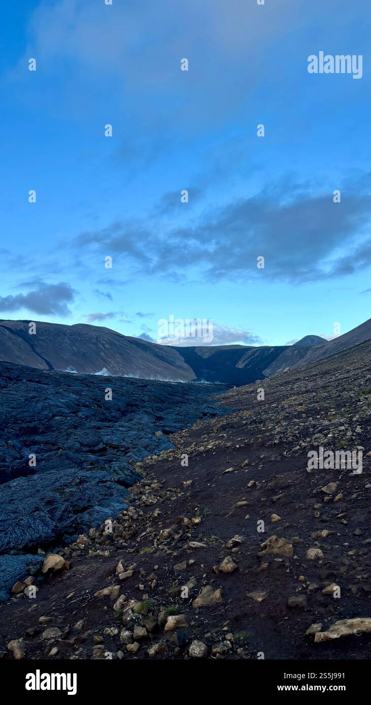 Lava Flow in Grindvik, Iceland - Smartphone Captured Stock Image