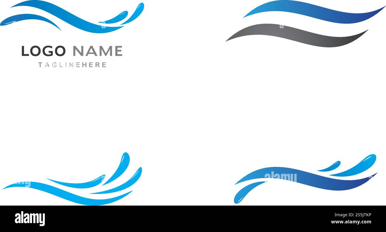 Water Wave symbol and icon Logo Template vector Stock Vector Image ...