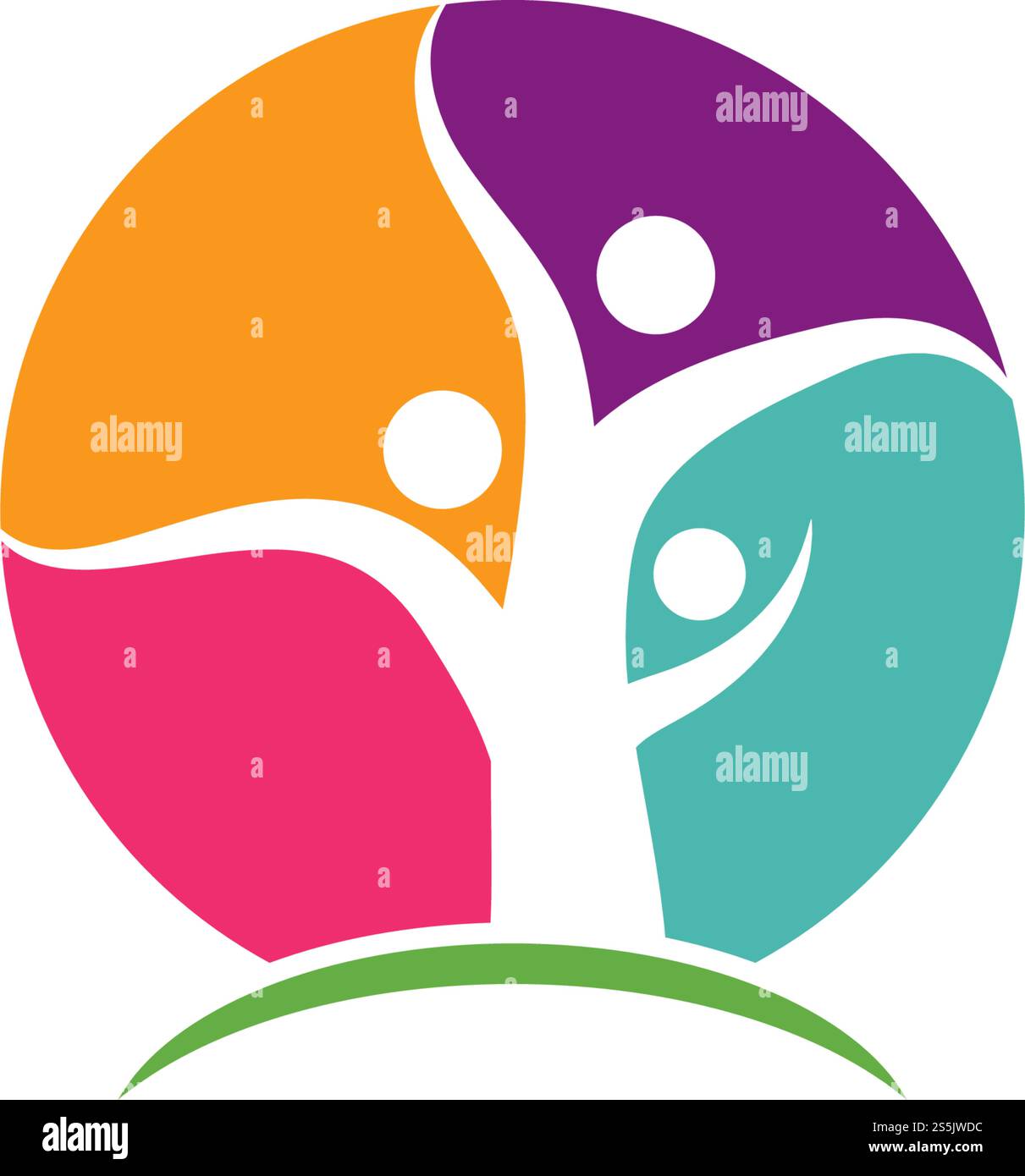 family tree ilustration logo template vector illustration Stock Vector ...