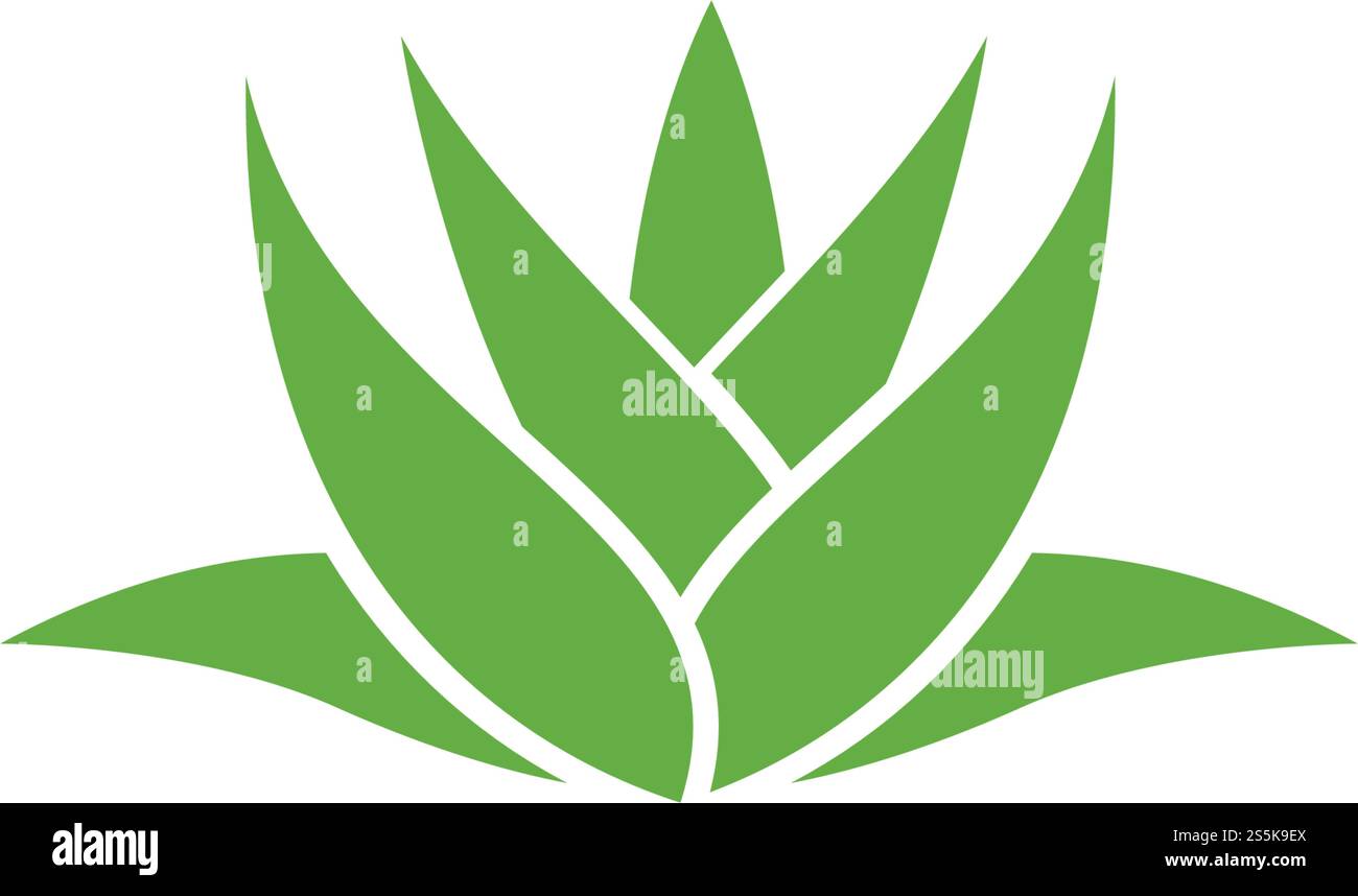 Aloe vera logo vector ilustration template Stock Vector