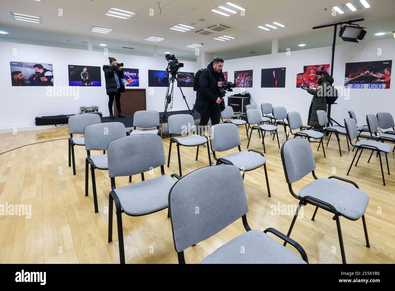 Zagreb, Croatia. 14th Jan, 2025. A general view shows press conference ...