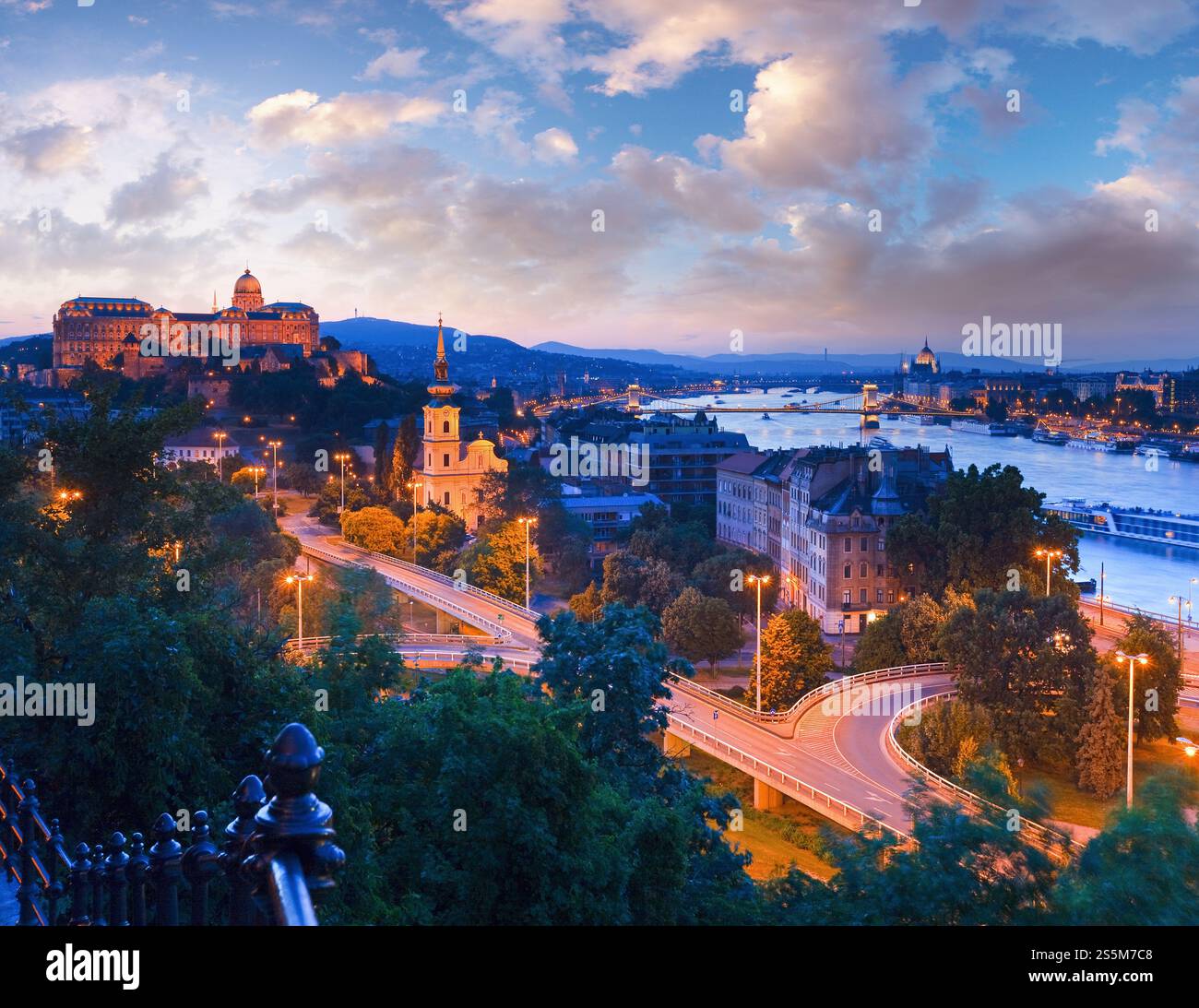Budapest City night panorama view. Long exposure Stock Photo - Alamy