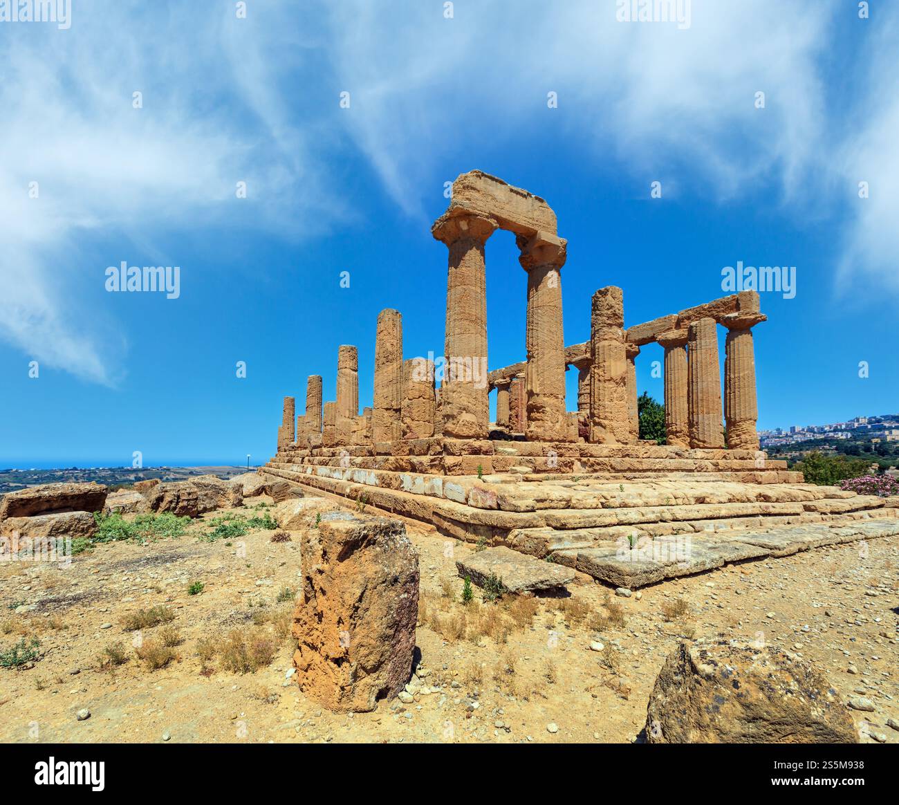 Temple of Juno in famous ancient Greece Valley of Temples, Agrigento, Sicily, Italy. UNESCO World Heritage Site. Stock Photo