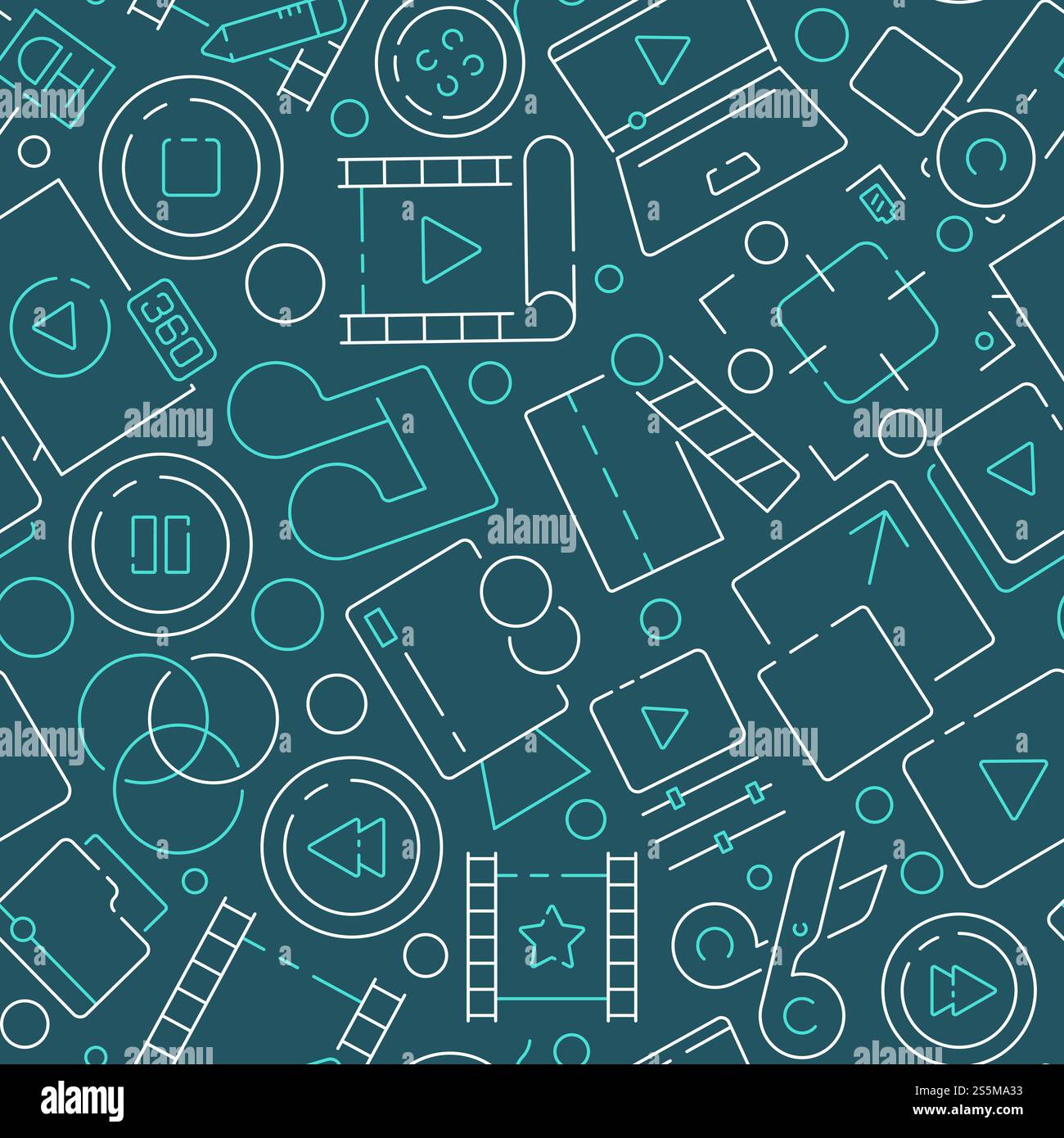 Movie pattern. Editing film production cinema symbols entertainment ...