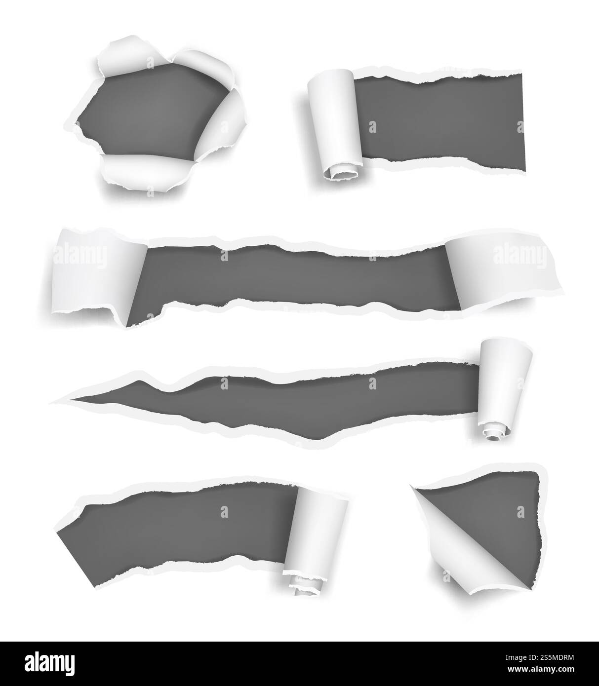 Paper holes ripped. Promoted rips torn pages cut edge of paper and ...