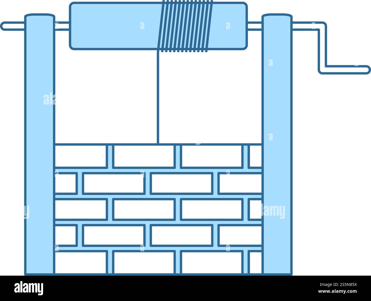 Well Icon. Thin Line With Blue Fill Design. Vector Illustration Stock ...