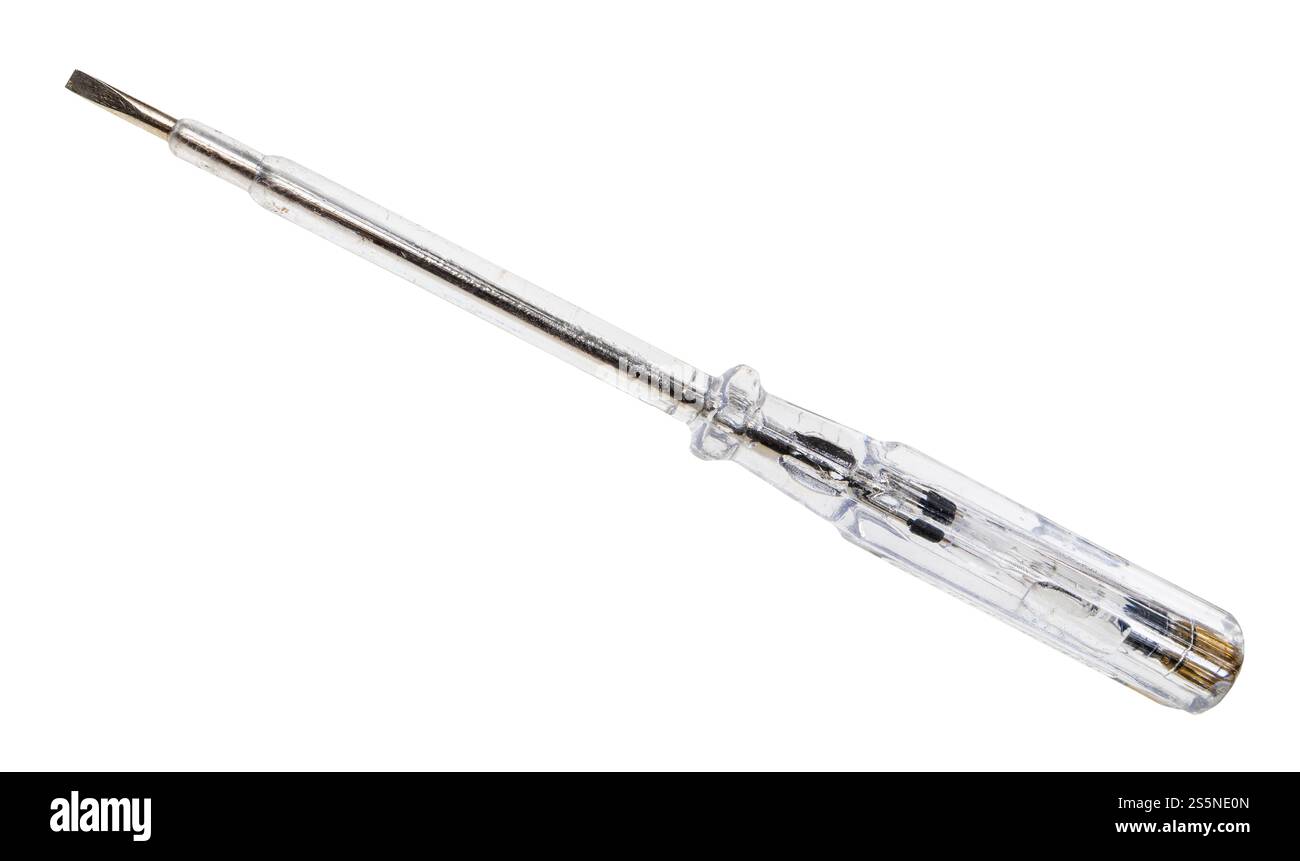 slotted test indicator slotted screwdriver isolated on white background Stock Photo