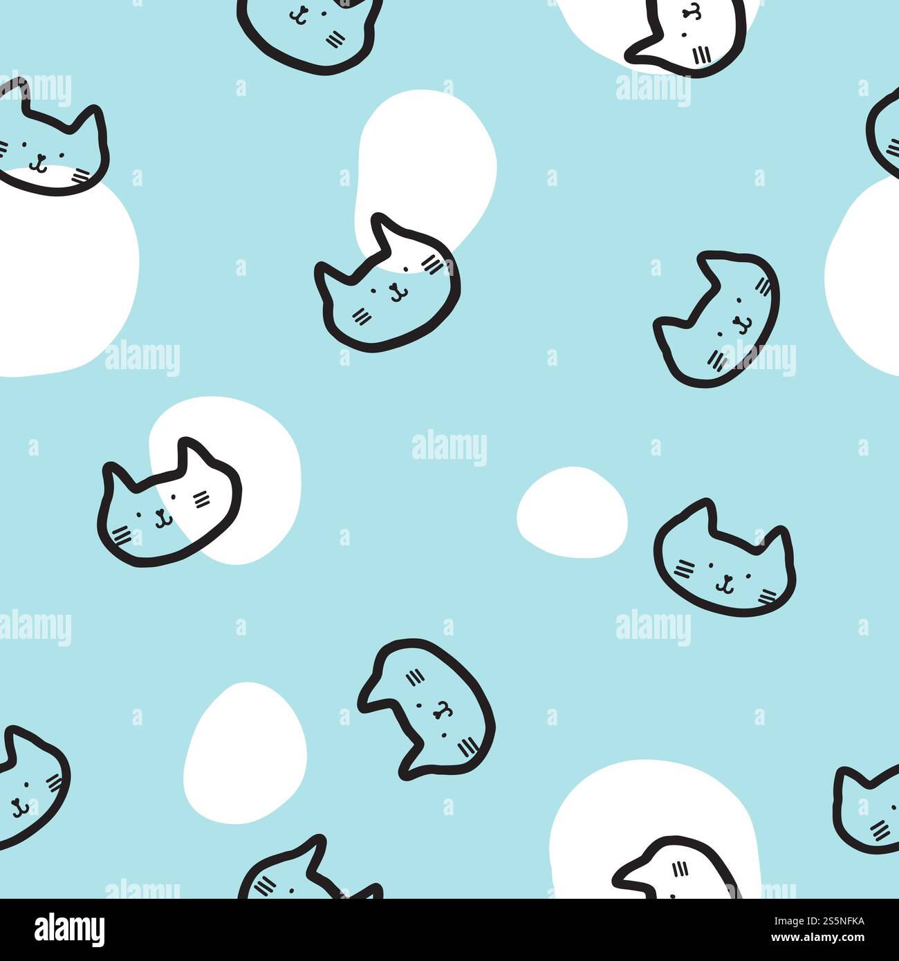 Cat Seamless pattern, texture background Stock Vector