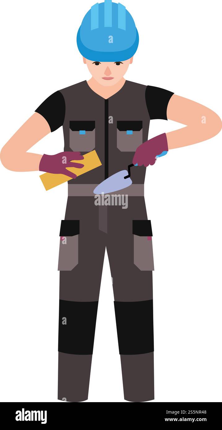 Builder man icon. Flat illustration of builder man vector icon for web ...