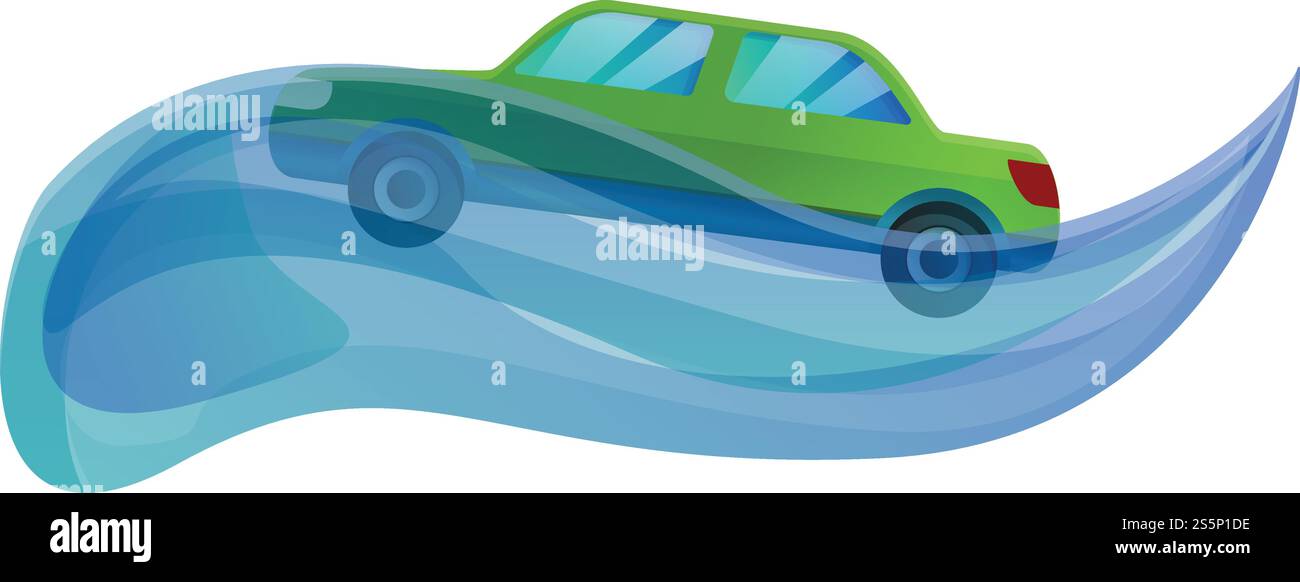 Car flood disaster icon. Cartoon of car flood disaster vector icon for ...