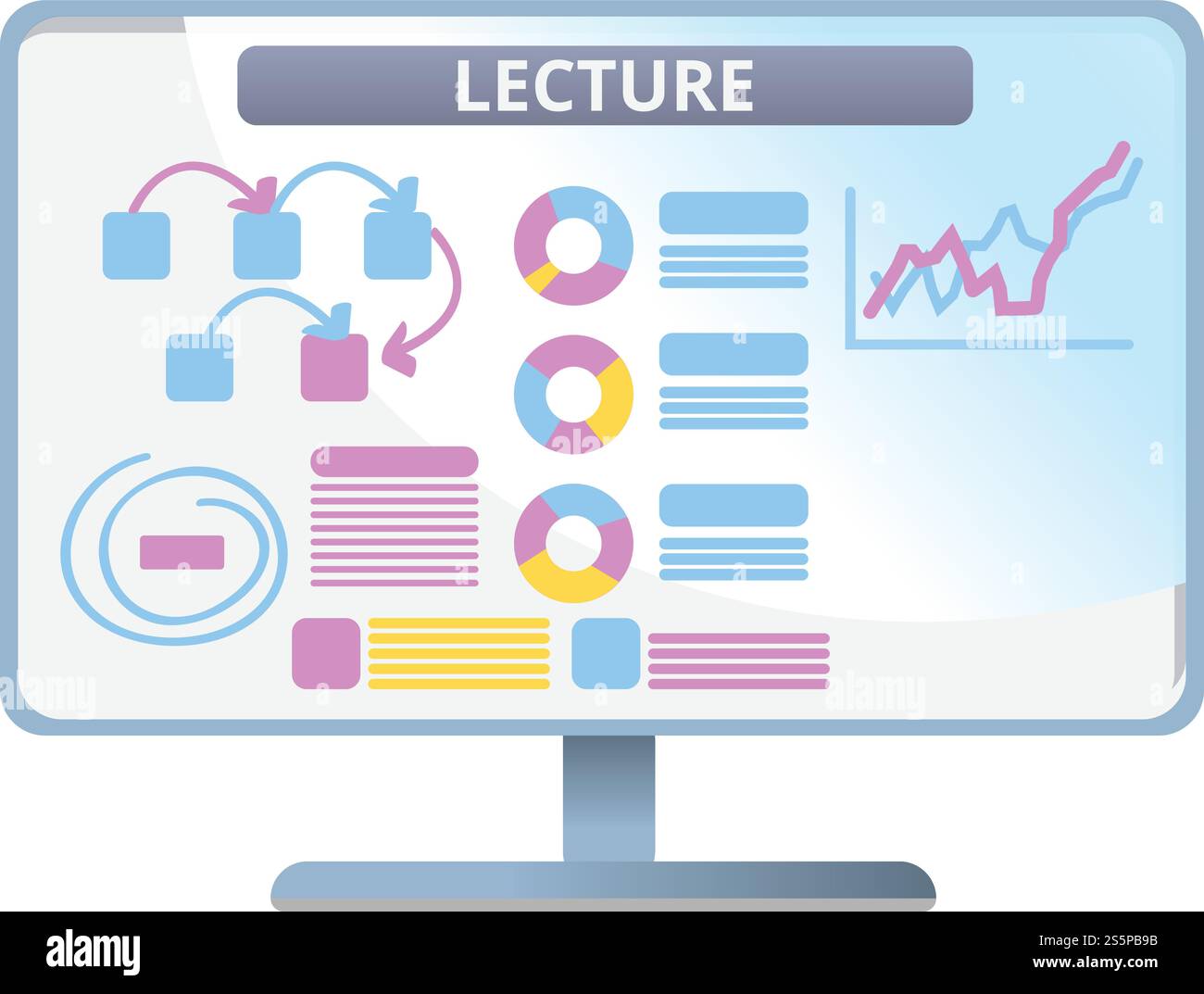 Lecture web lesson icon. Cartoon of lecture web lesson vector icon for ...