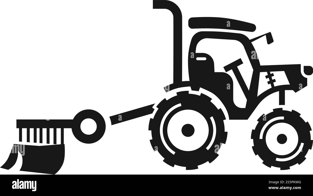 Small farm tractor icon. Simple illustration of small farm tractor ...