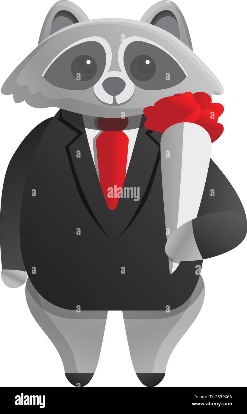 Elegant racoon icon. Cartoon of elegant racoon vector icon for web ...