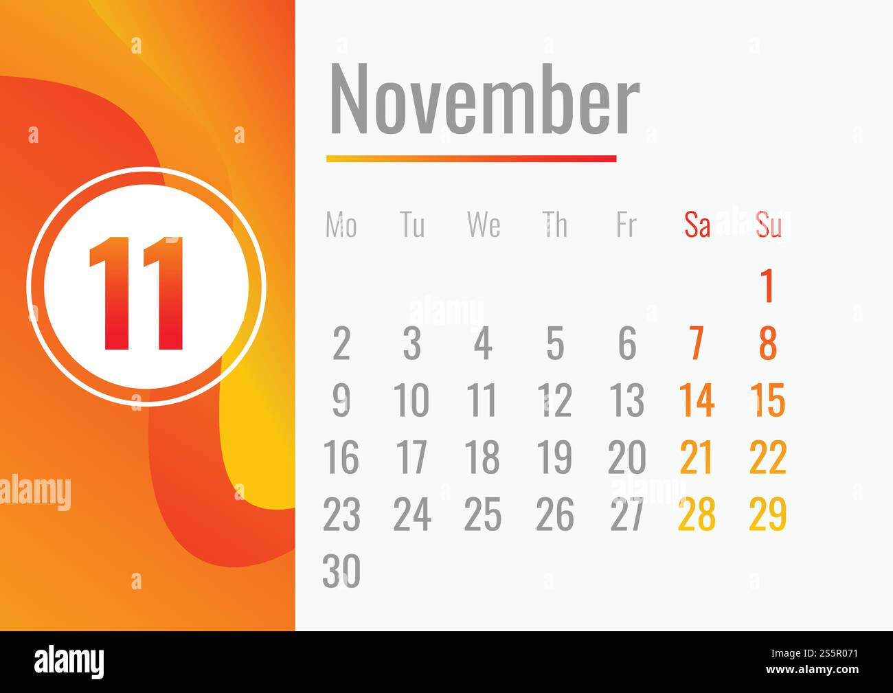 November Calendar 2020 Concept Banner Cartoon Illustration Of November November Calendar 2020 Concept Banner Cartoon Illustration Of November