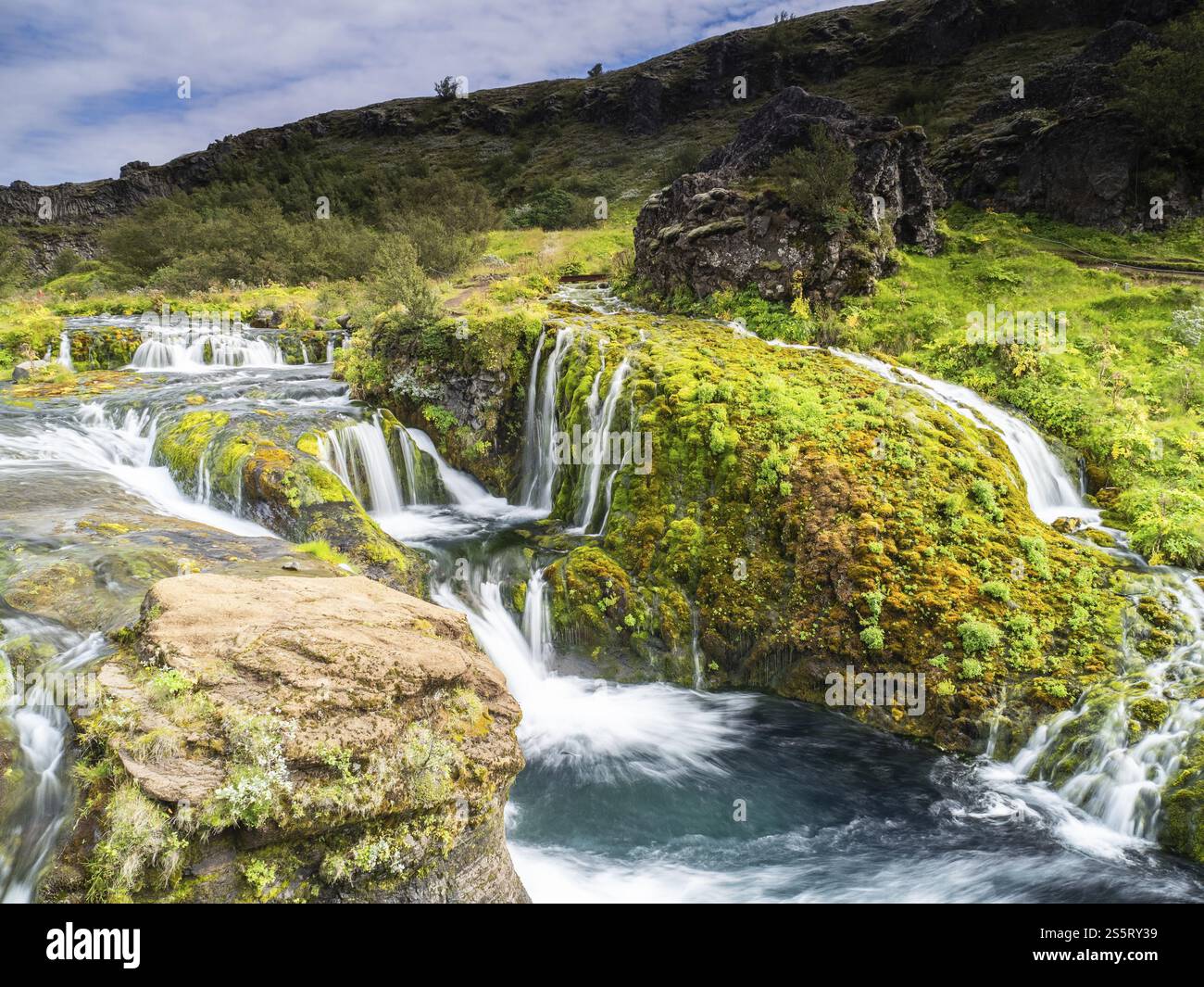 Waterfalls In The Gjain Valley South Iceland Iceland Europe Stock waterfalls-in-the-gjain-valley-south-iceland-iceland-europe-stock