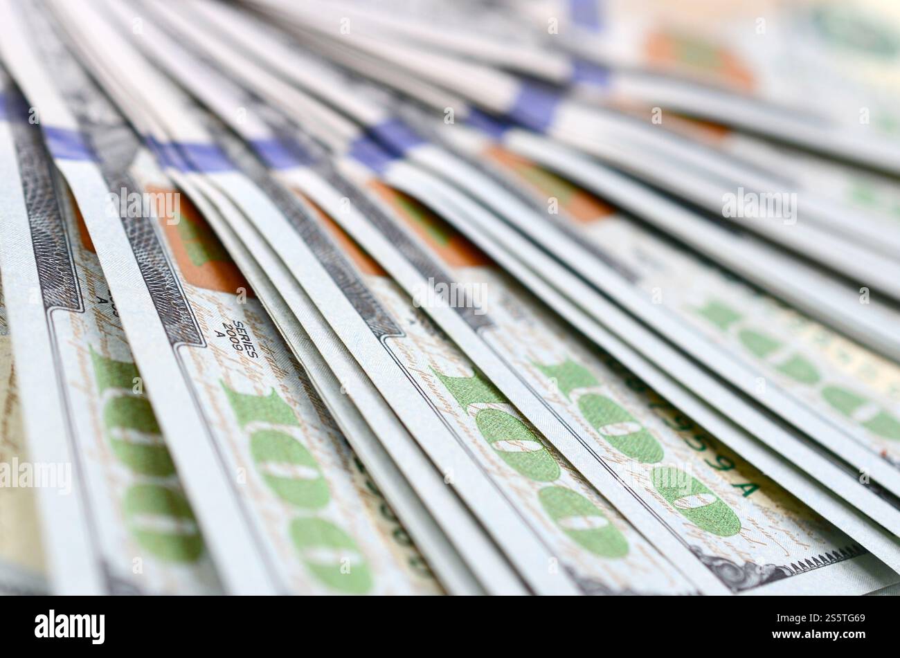 Macro shot with shallow depth of field. Hundred US dollar bills. Macro shot with shallow depth of field. Hundred US dollar bills Stock Photo