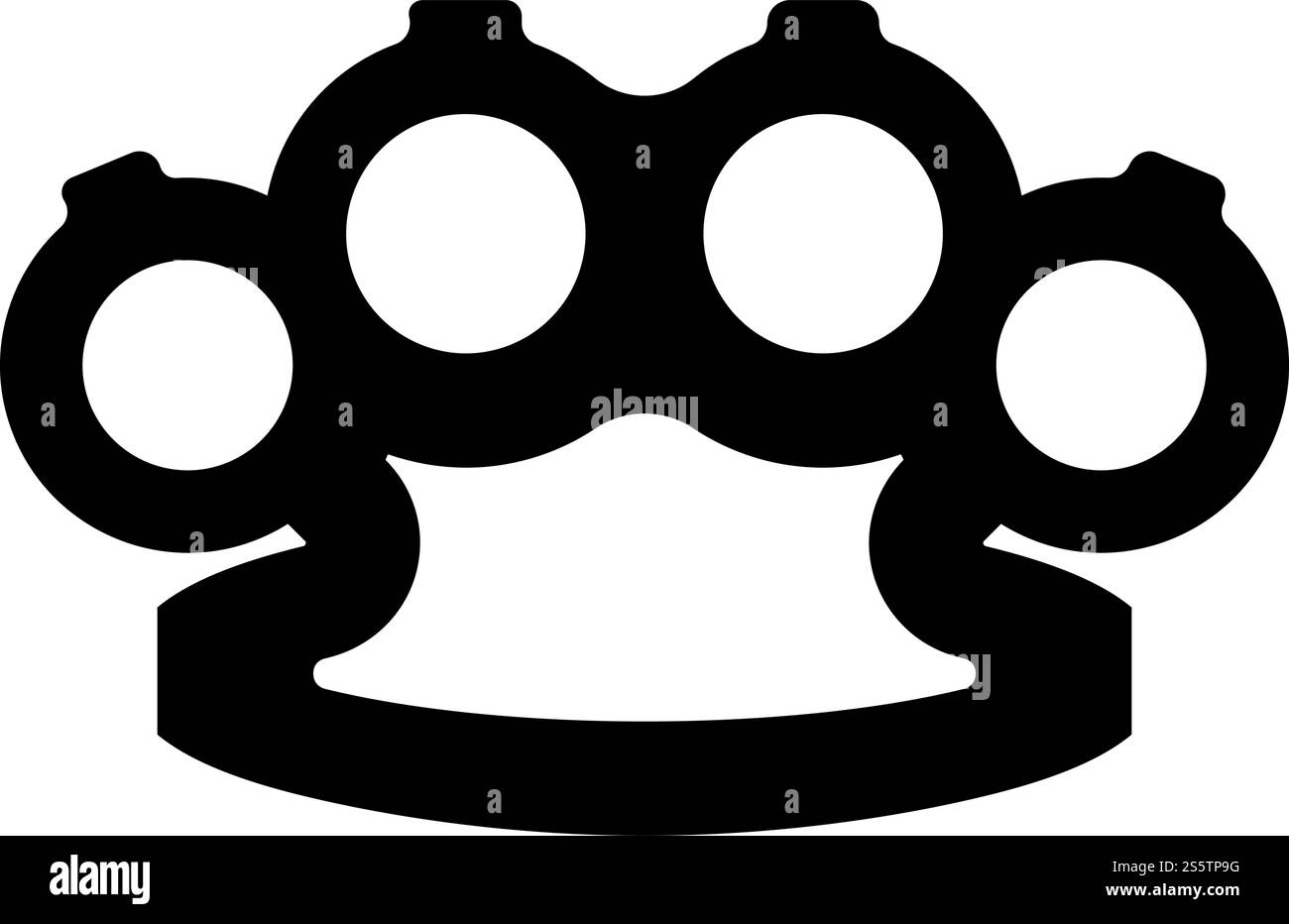 Knuckleduster Knuckles Weapon for hand icon black color vector ...
