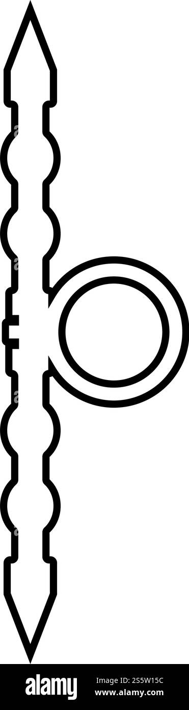 Santensu weapon of samurai for hand icon outline black color vector ...