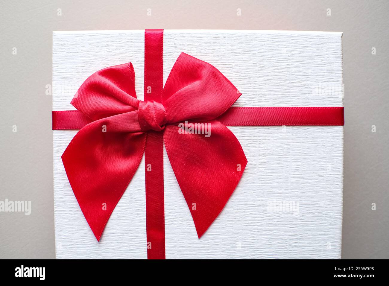 Valentine present. Gift box and red ribbon for romantic Gift box and ...