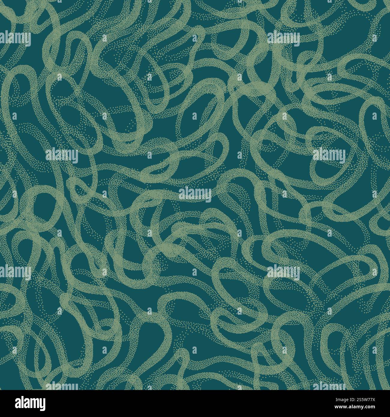 Trendy Seamless Pattern Intricate Structure Stippled Texture Turquoise Abstract Background Stock Photo