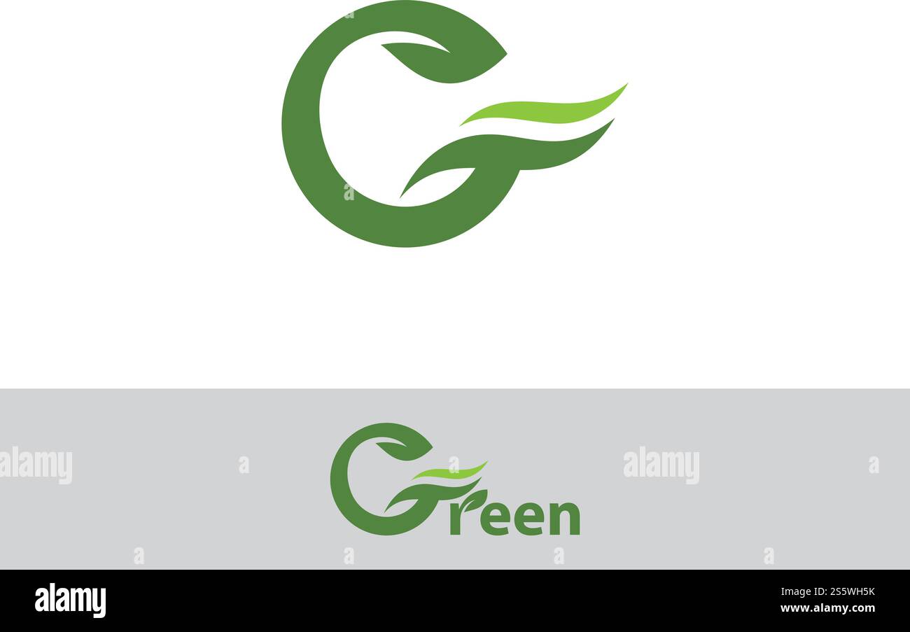 Logos of green leaf ecology nature element vector Stock Vector Image ...
