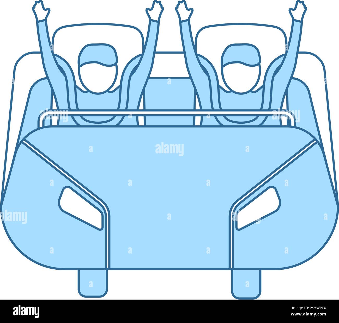 Roller Coaster Cart Icon. Thin Line With Blue Fill Design. Vector ...